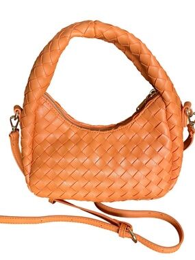 Urban Expressions Braided Woven Shoulder Bag in Orange